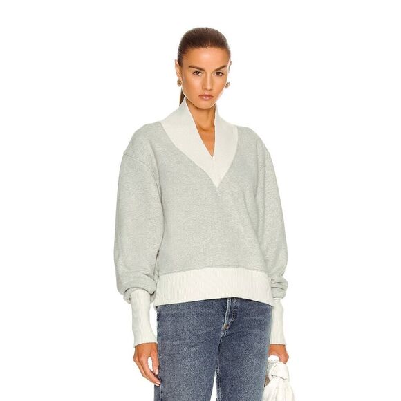 AGOLDE Klara Extended V-Neck Sweatshirt - Size S - New - Picture 6 of 11